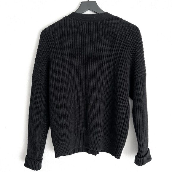 Tradlands Shelter Cardigan Ribbed Chunky Size Small Black - Picture 2 of 5